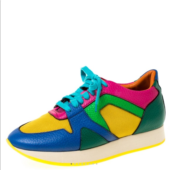 Burberry Shoes - BURBERRY Multicolor Leather And Mesh Sneakers